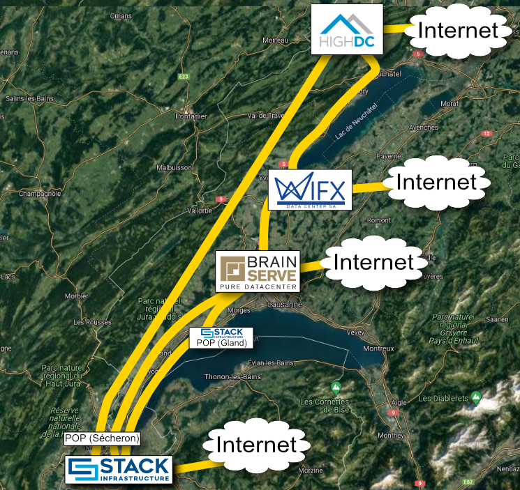 Carte reseau ISP Solutions, Network map